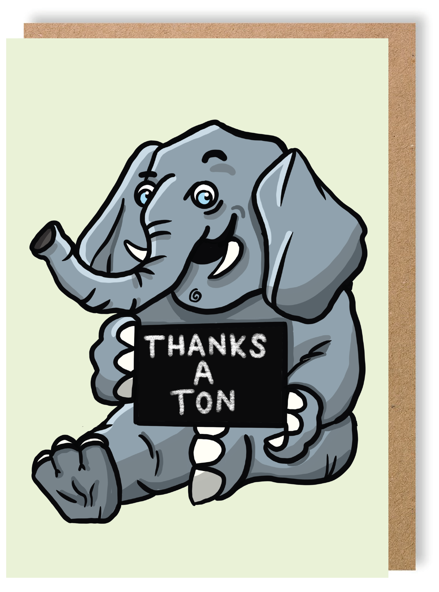 Thanks a Ton - Elephant - Greetings Card - LukeHorton Art – Luke Horton Art