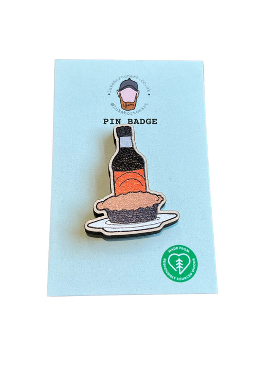 Pie n Hendos - ECO Pin Badge - LukeHorton Art