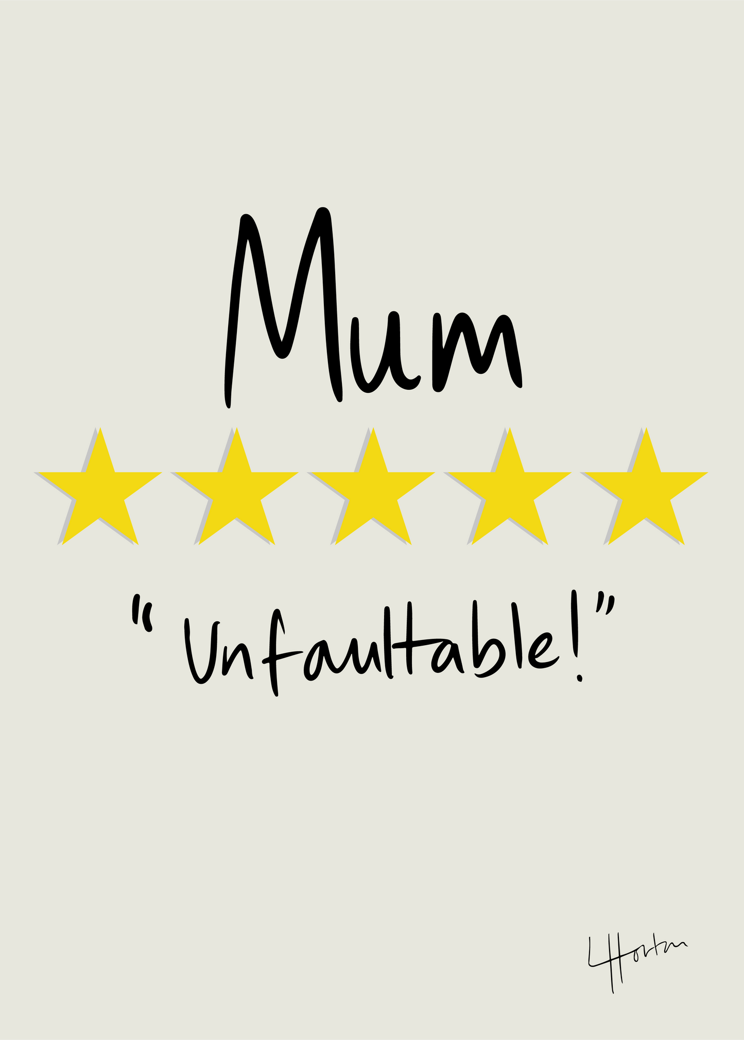 Personalised 5 STAR Mum with Custom Message (Premium Printed Physical Copy)