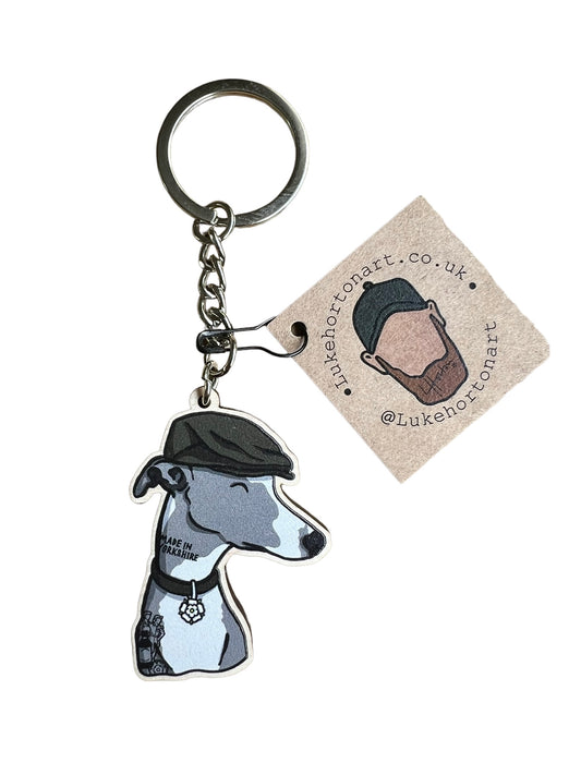 Jack The Whippet Keyring - Yorkshire Art Keyring