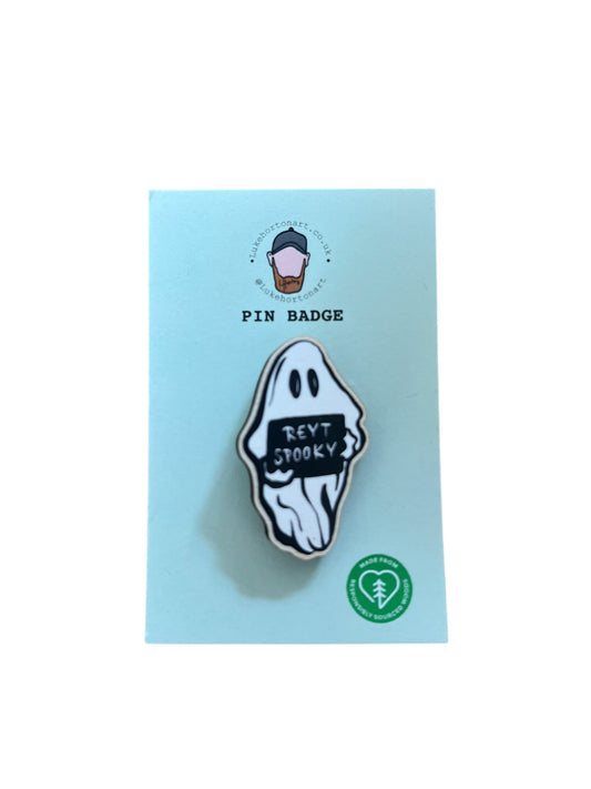 Reyt Spooky - ECO Pin Badge - LukeHorton Art