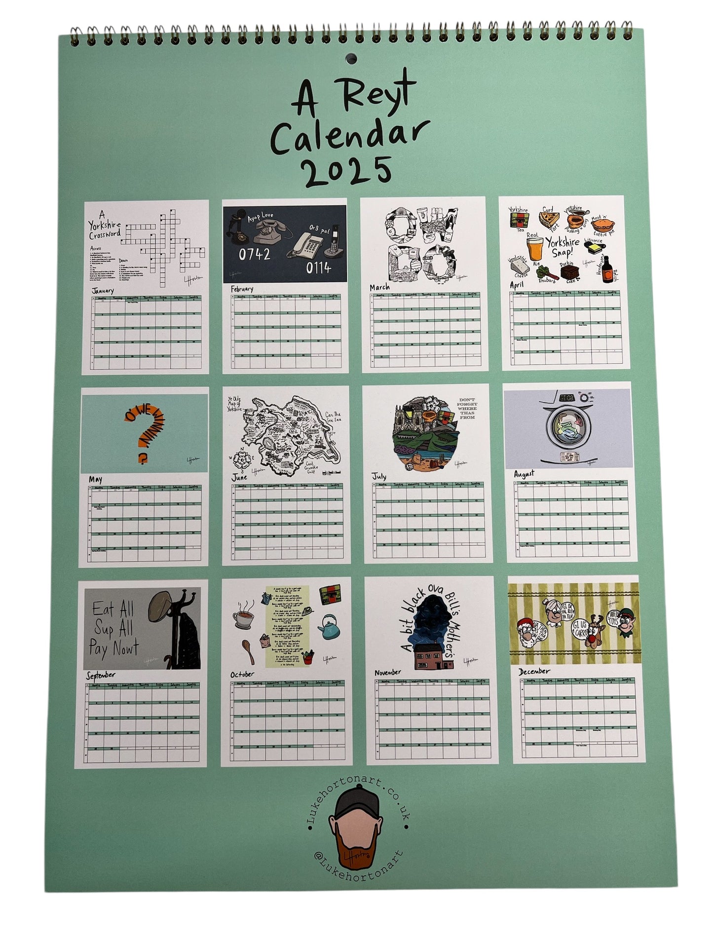 A Reyt Calendar 2025 - Yorkshire Slang Art Calendar - LukeHorton Art