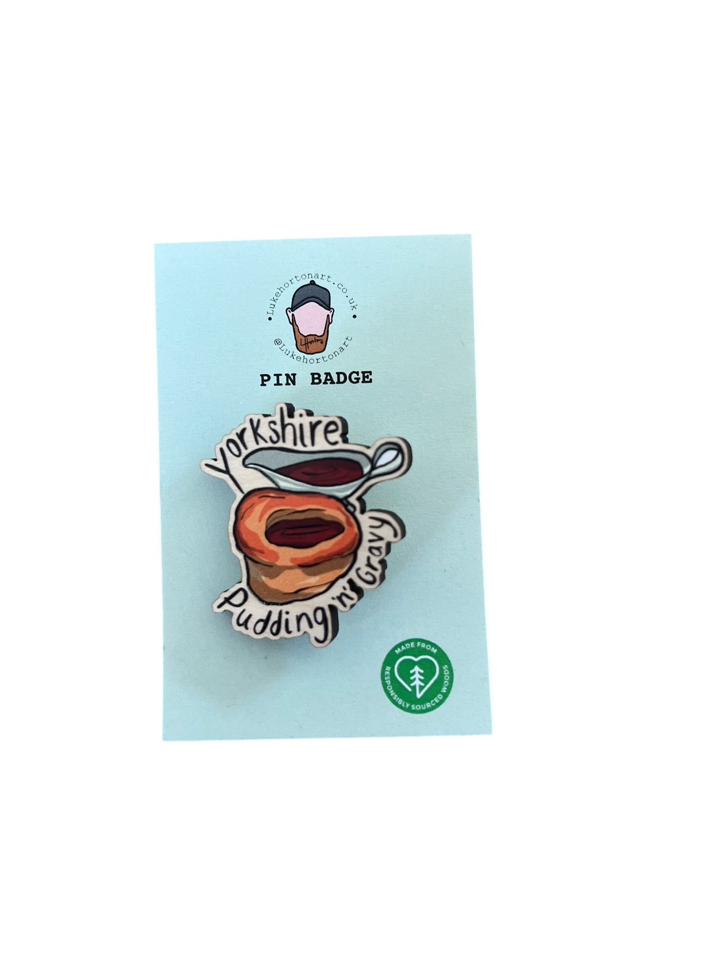 Yorkshire Pudding 'n' Gravy - ECO Pin Badge - LukeHorton Art