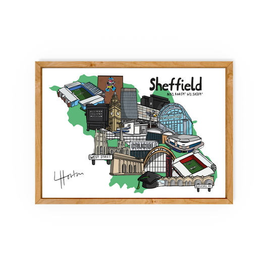 D’ya need a map? - Signed Limited Edition Print (100) - Sheffield - Luke Horton