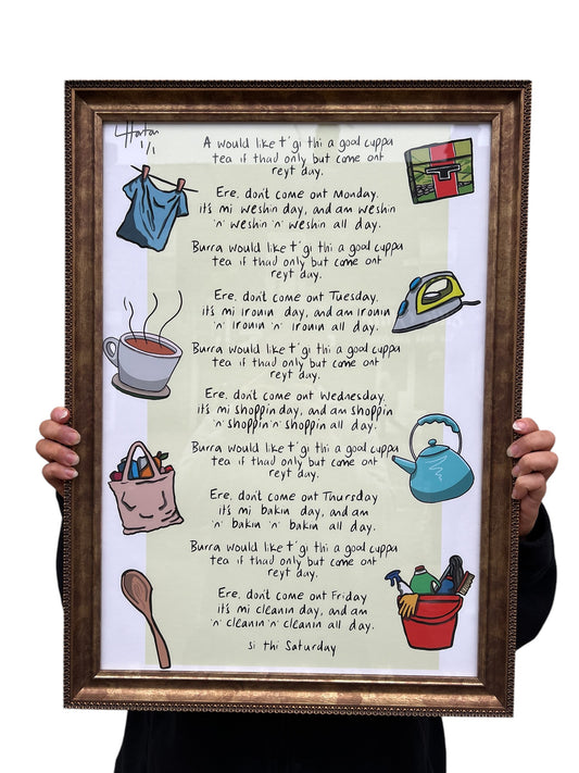 1 of 1 Signed & Framed - Nice Cuppa Poem - Luke Horton