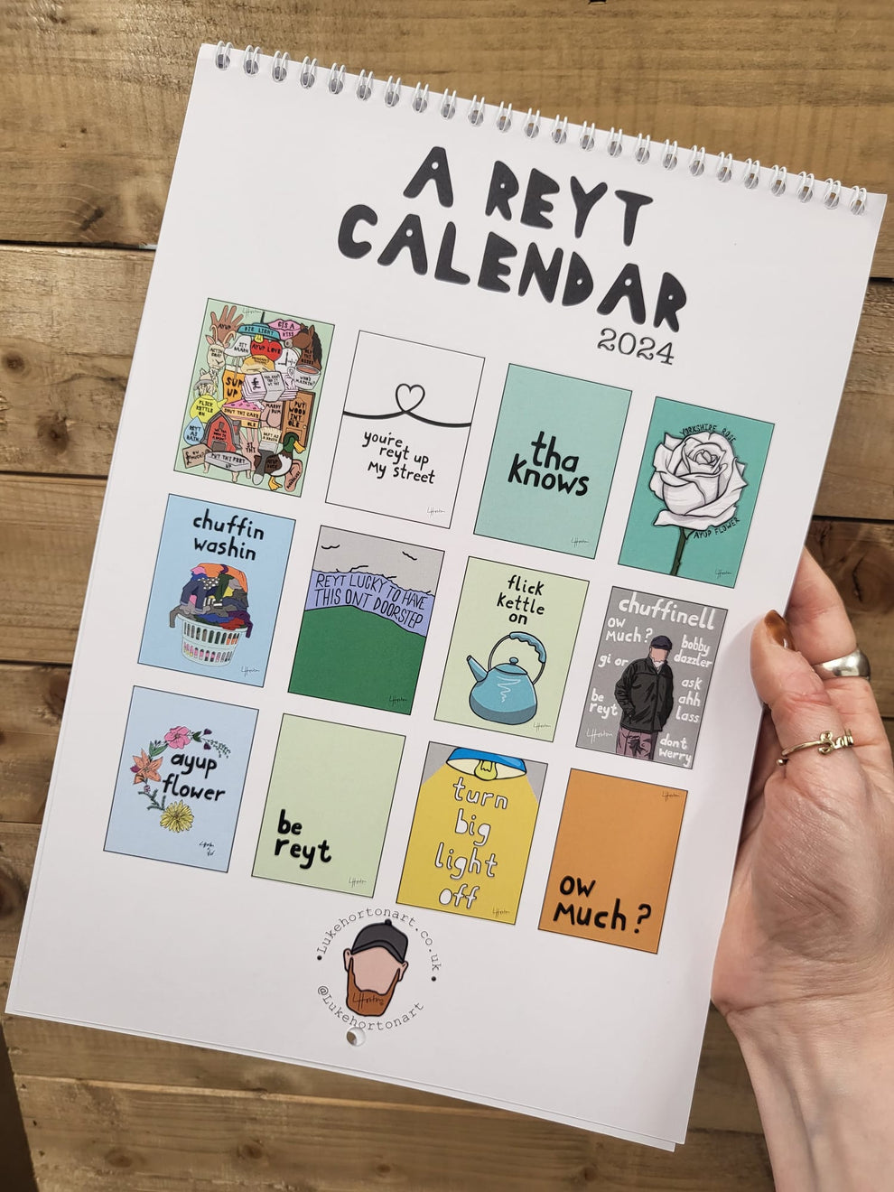 A Reyt Calendar 2024 Yorkshire Slang Art Calendar LukeHorton Art