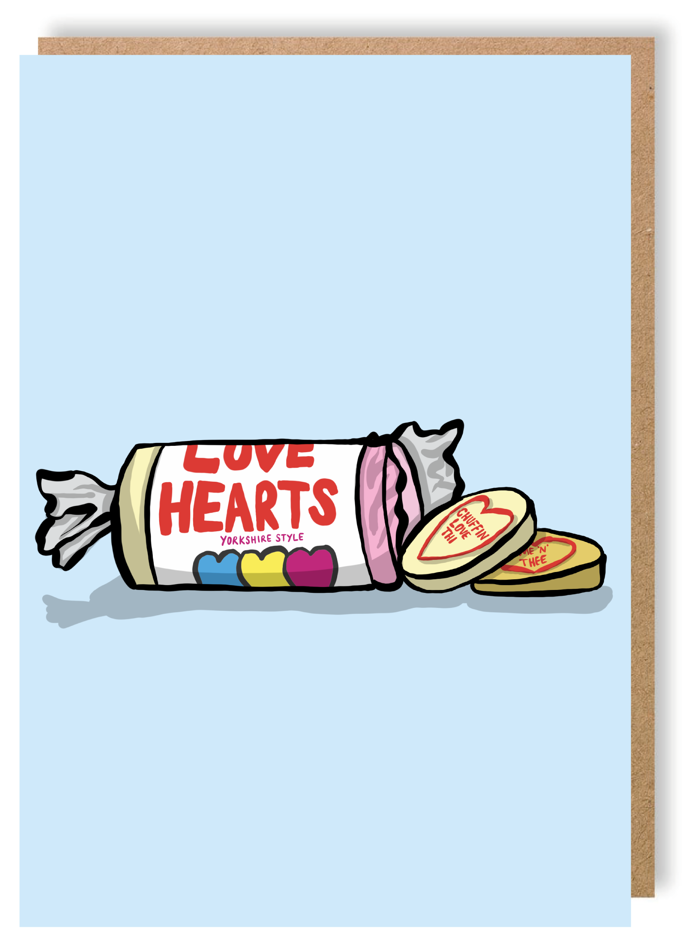 Love Hearts Yorkshire Style - Greetings Card - LukeHorton Art