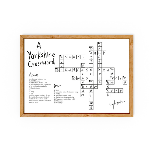 A Yorkshire Crossword - Yorkshire Slang Print - Luke Horton