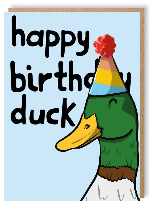 Happy Birthday Duck- Greetings Card - LukeHorton Art