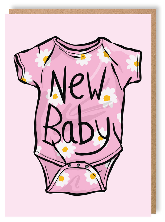 New Baby Pink - Greetings Card - LukeHorton Art