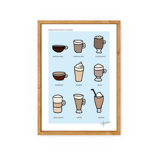 Could Reyt Do Wi A Coffee - Yorkshire Slang Art Print - Luke Horton