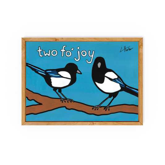 Two Fo' Joy - Magpie Art Print - Luke Horton